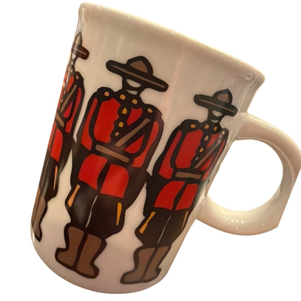 Vintage Marc Tetro RCMP Canadian Mountie Coffee Mug Danesco‎ Montreal Art